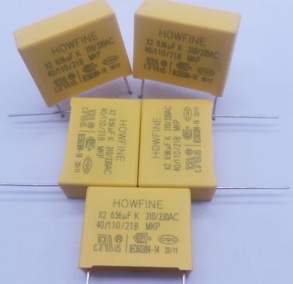 Κίτρινος πυκνωτής mpx-X2 0.56UF 310V-330V P22.5MM ασφάλειας χρώματος